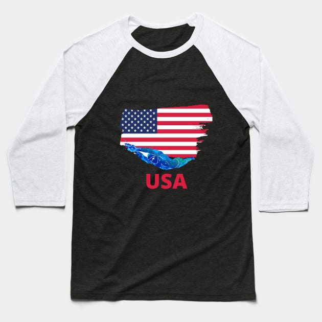 USA Swimming Baseball T-Shirt by HROC Gear & Apparel